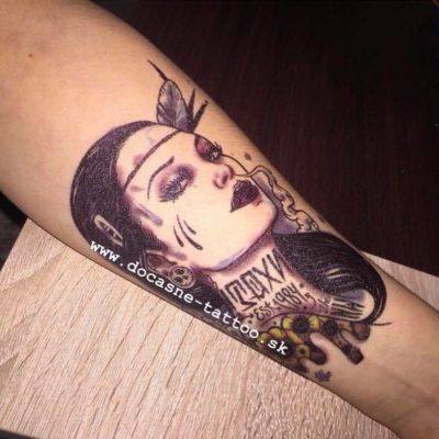Žena – indián – farebné dočasné tetovanie 2