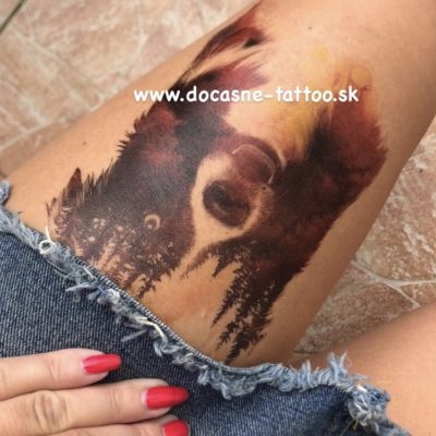 Zviera - Pes - Príroda - farebné dočasné tetovanie 1