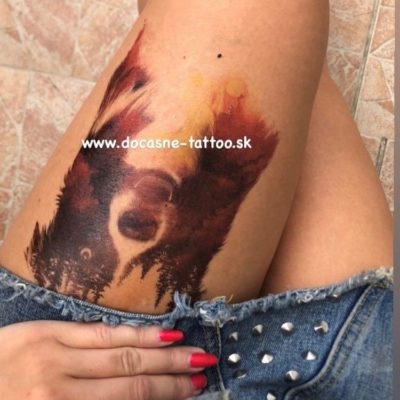 Zviera - Pes - Príroda - farebné dočasné tetovanie