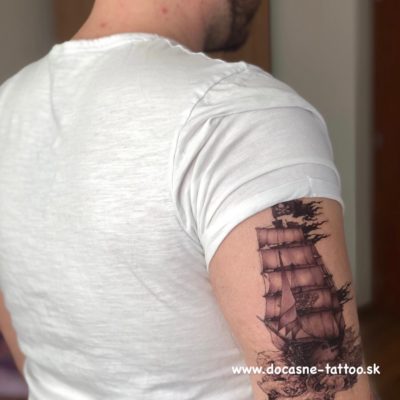 Pirát – loď – dočasné tetovanie