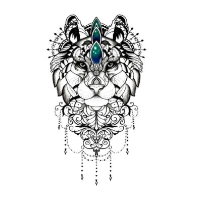 Tiger - Ornament - Zviera - dočasné tetovanie 3