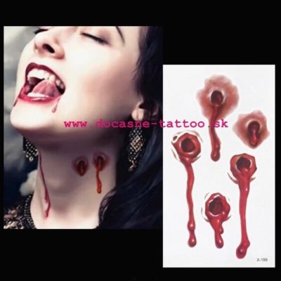 Halloween – krv – rana – karneval – dočasné tetovanie