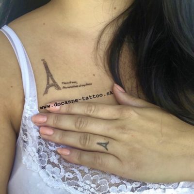 Nápis – Eiffel Tower – dočasné tetovanie  (1)
