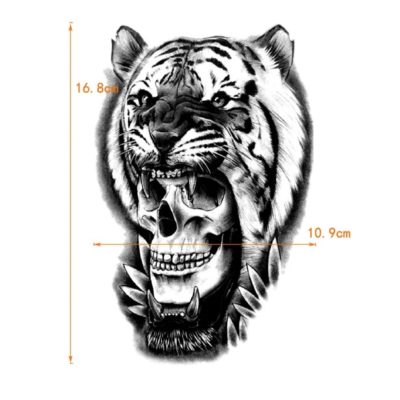 Lebka - tiger - zviera - dočasné tetovanie (2)