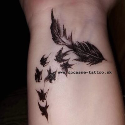 Pierko - vtáky - jar - dočasné tetovanie (3)