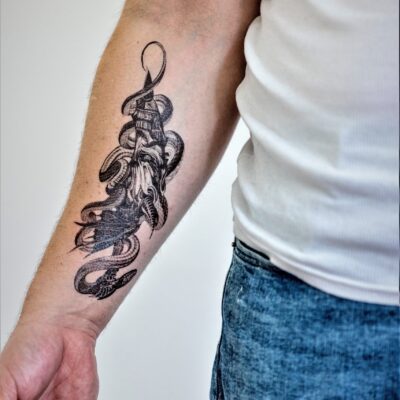 Had - diabol - satan - čert - dočasné tetovanie