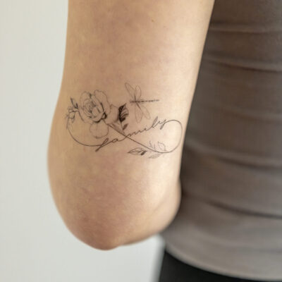 Láska - rodina - ležatá osmička - ruža - dočasné tetovanie (1)